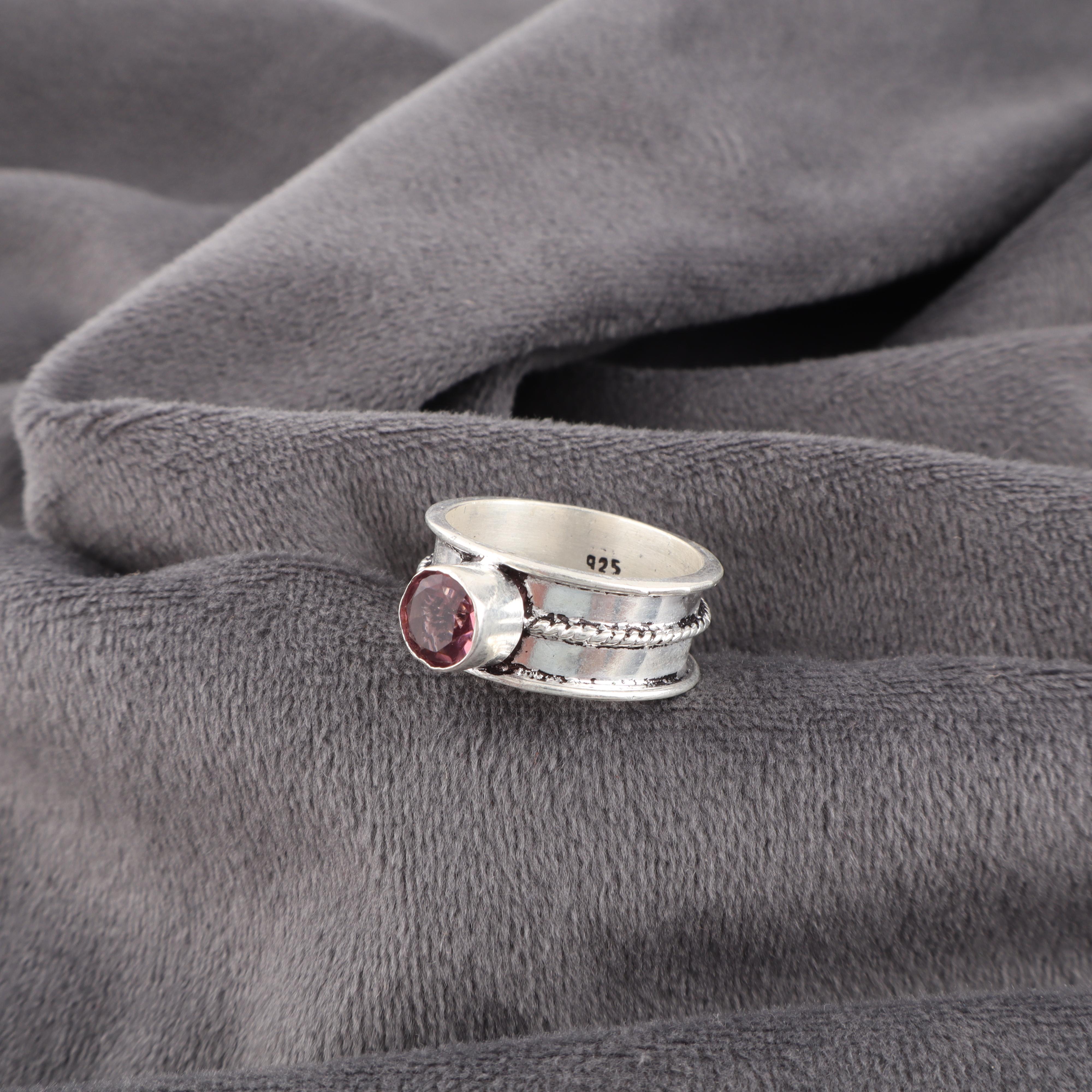 

Ювелирные изделия с родолитом, серебряный кулон ручной работы, кольцо из серебра 925 пробы для подарка маме 12 фиолетовый