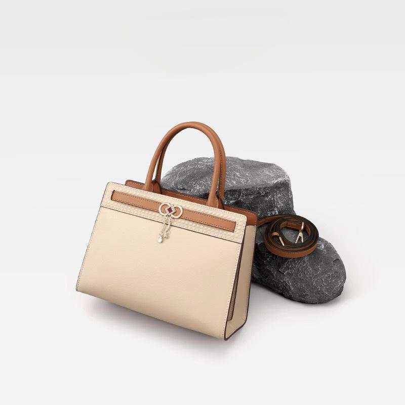 Neue einfarbige Damentasche, neues Kunstdesign Mode Hardware Damenhandtasche, hochwertige Haptik Schulter-Umhängetasche