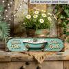 2D Flat Aluminium Decorative Sign with A European Flair, Showcasing An Ornate Bathtub, Bubbles, and A Tiled Wall, Along with Cheerful Motivational