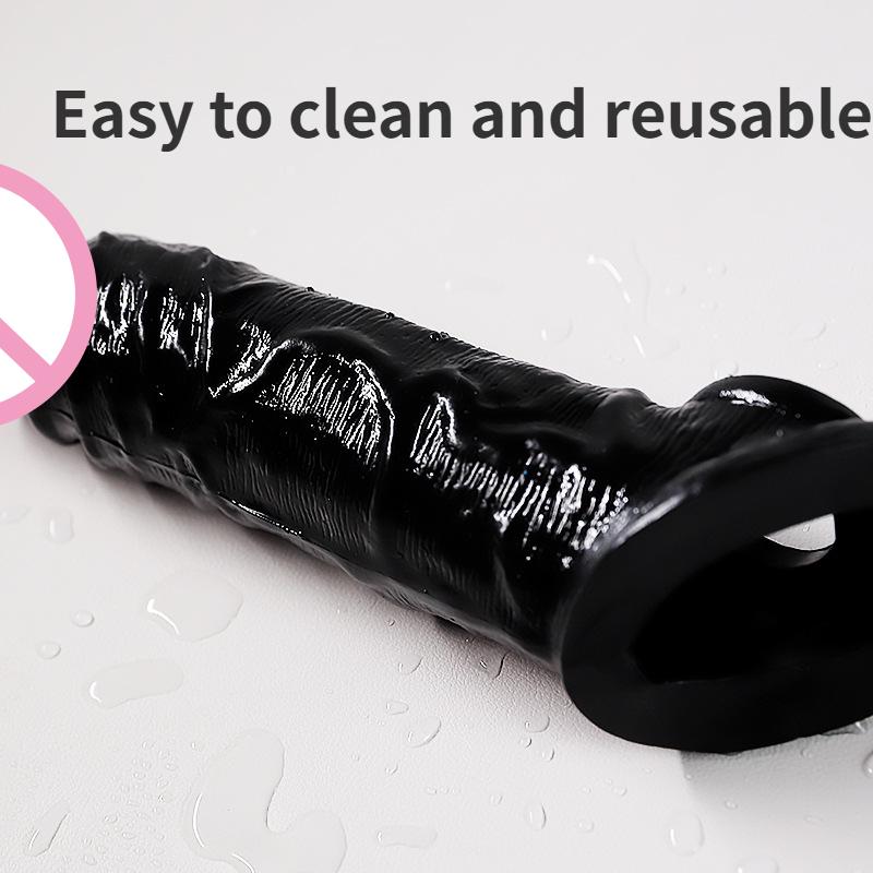 21cm Realistický rukáv na penis Velký rukáv na zvětšení penisu Zámek na prodloužení penisu Sperm Kondom Sexuální hračky pro muže Sexuální produkty