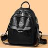 Woven PU Backpack Large Capacity Travel Backpack Women's Multi-functional Shoulder Bag