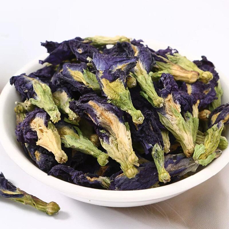 Dried Butterfly Pea Flowers Blue Herbal Tea Natural Color Cocktail Decoration