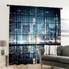 Spring Summer Curtains New York City Landscape Skyscraper Architecture Prints Yarn Polyester Easy Install Curtain Set Of 2 Made Washable