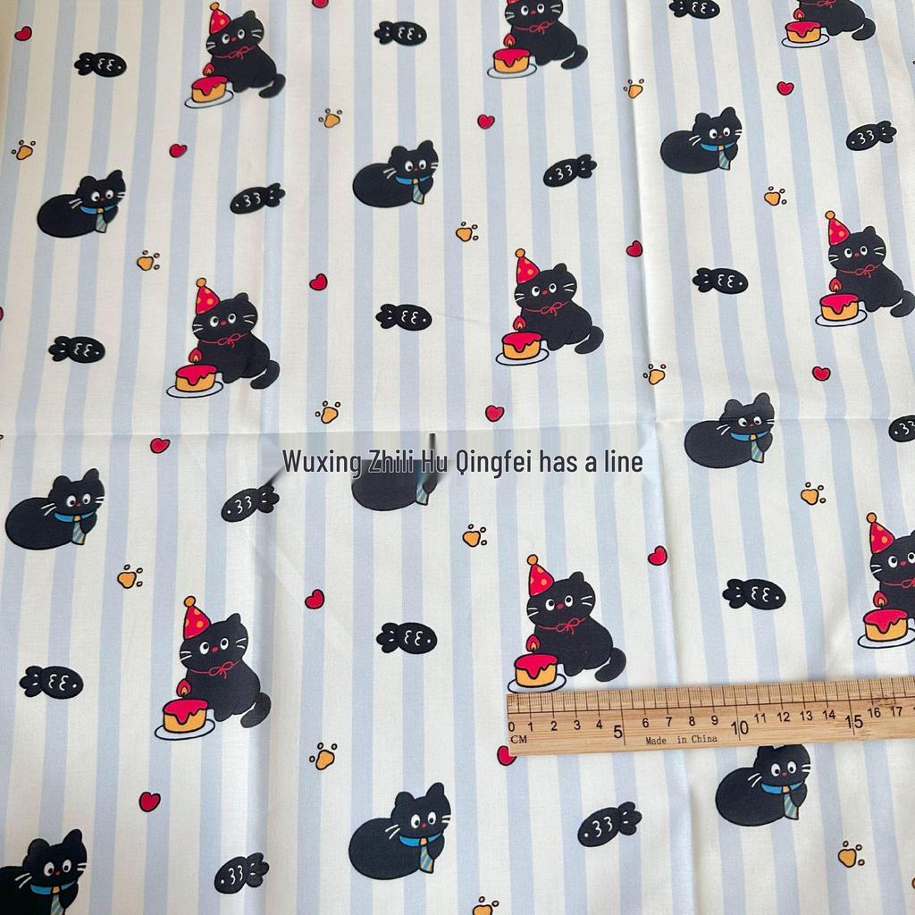 100% Cotton Digital Print Stripe & Floral Fabric for Kids' & Women's Wear, Pajamas, Homewear, Tablecloth DIY