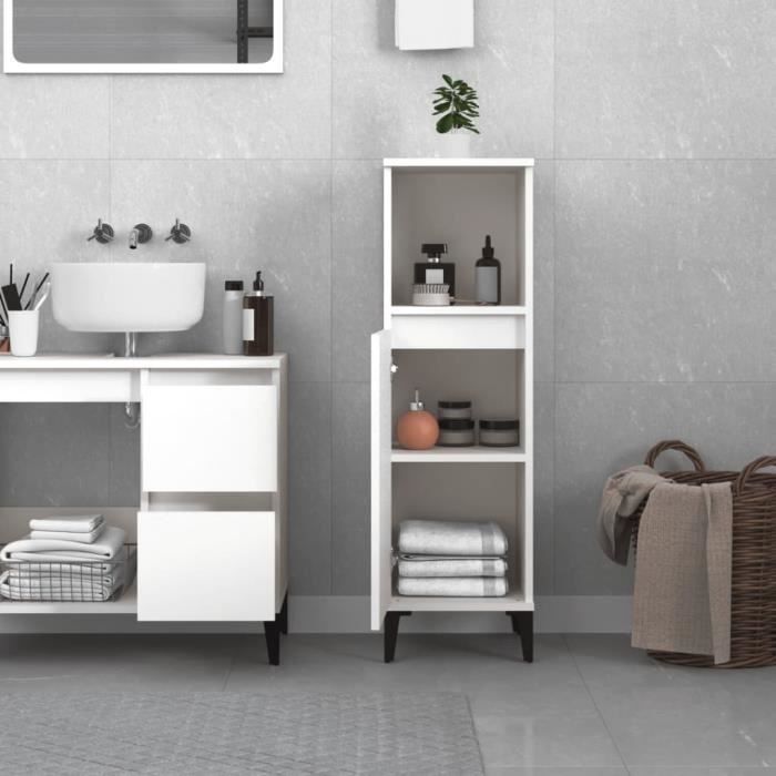 VidaXL Bathroom Cabinet White 30x30x100 Cm Engineered Wood 819812