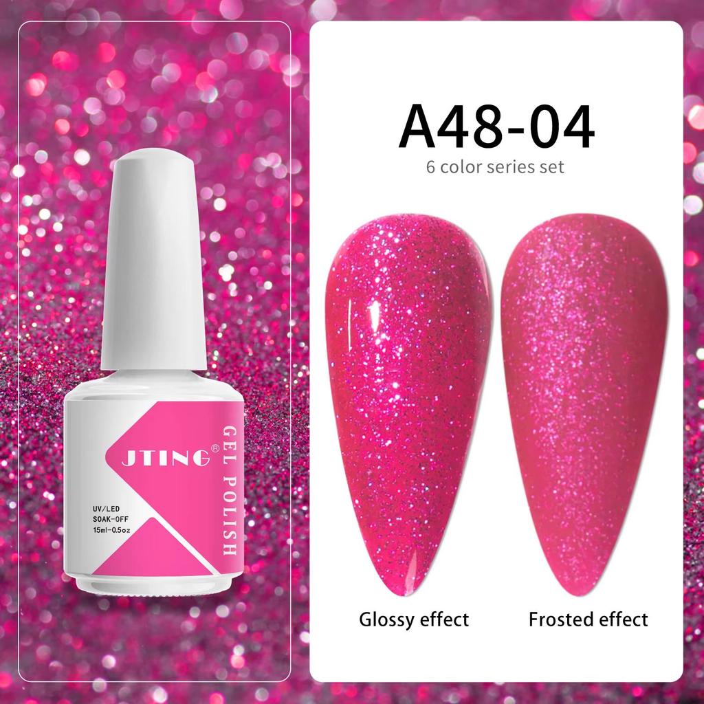 JTING Free Samples Design Neon Gel Uv Colors Set Nail Polish 6colors Kit OEM Make Your Own LOGO 15ml Nail GEL Polish Bottle