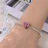 New 925 Silver Princess Pink Shining 12 Constellation Lucky Charms Beads Fit Pan Bracelets DIY Gifts Fine Jewelry