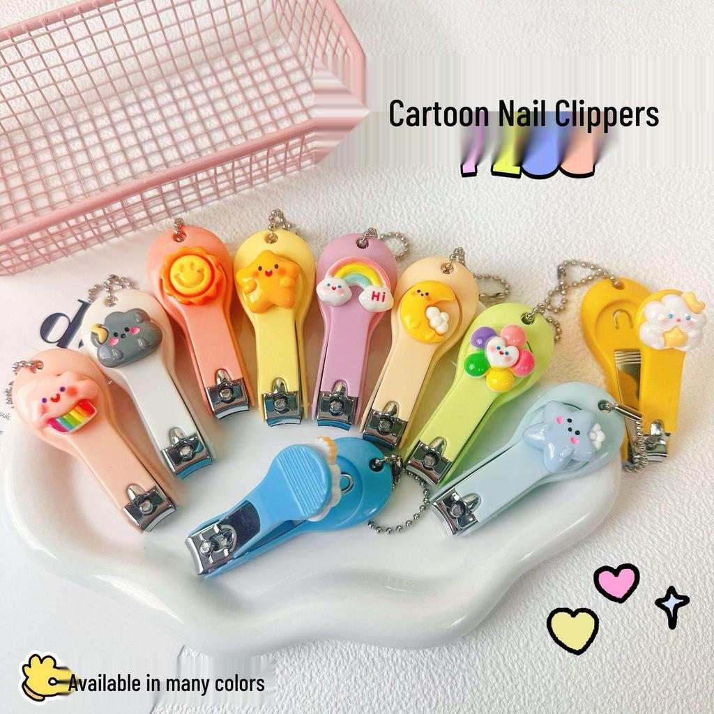 Cute Cartoon Nail Clippers for Kids - Portable, Anti-Splash Manicure Pliers for Children and Students