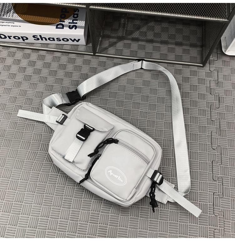 

Сумка через плечо Мужская нагрудная сумка Женская поясная сумка светло-серый