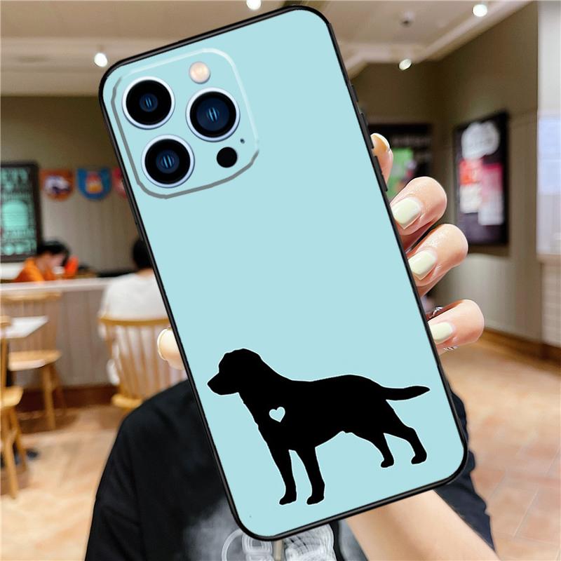Black Labrador Dog Case For iPhone 17 16 15 14 13 12 11 Pro Max Mini Plus 16e 17 Air Bumper Cover Accessories