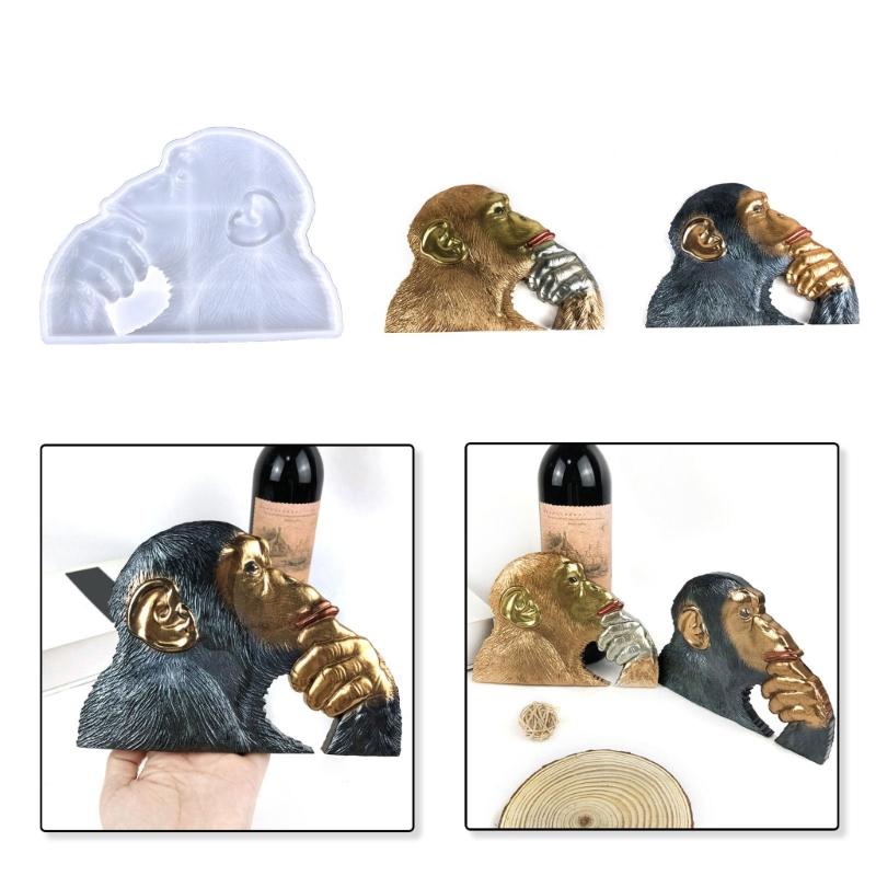 Thinking Gorillas Ornament Silicone Mold Jewelry Epoxy Casting Jewelry Tool Making Resin Diy Craft Home Decoration