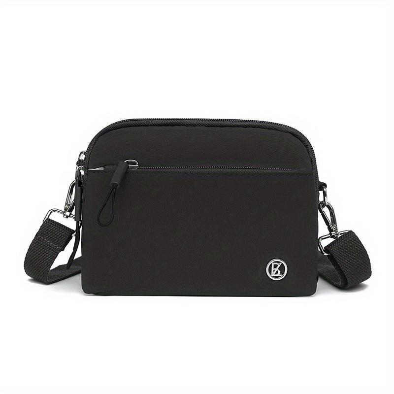 Borsa a tracolla in nylon ultraleggera da donna con tracolla larga regolabile, borsa da donna leggera con chiusura a zip, elegante borsa a tracolla