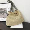 Borsa da spiaggia di paglia di grande capacità Borsa a spalla intrecciata a mano vintage Borsa a mano in rafia rattan Borse a tracolla bohémien per vacanze estive