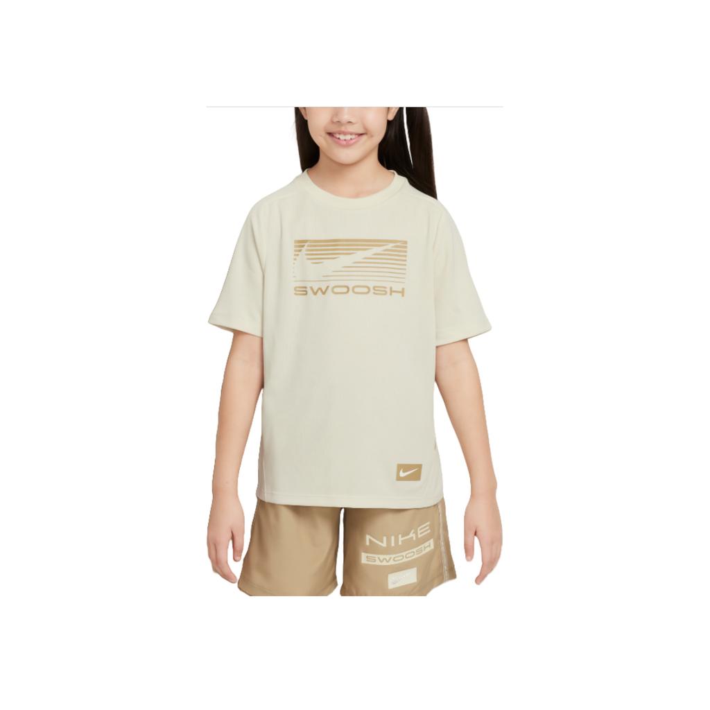 Nike Swoosh T-Shirt B Nk Df Multi Ss Top Gx Love Fashion Round Neck Pullover Short Sleeve Kids Tops Khaki HJ3743229
