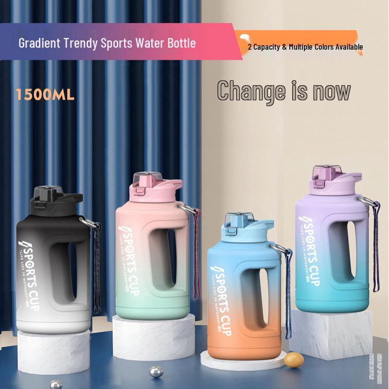 Frosted Gradient Large-Capacity Drop-Proof Sports Water Bottle