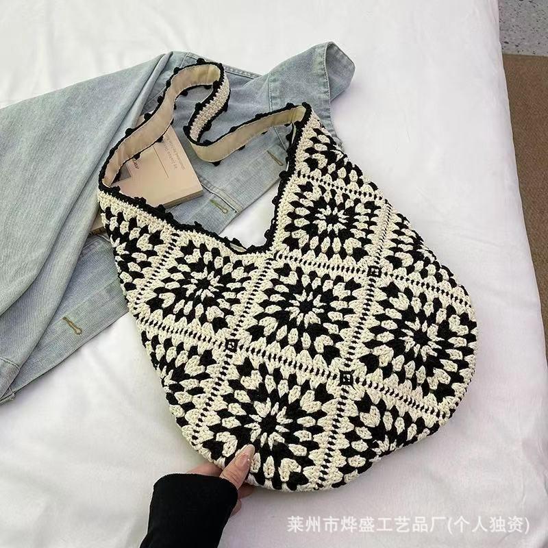 Trendy Messenger Handmade Bag Commuter Versatile Portable Cotton Thread Weaving