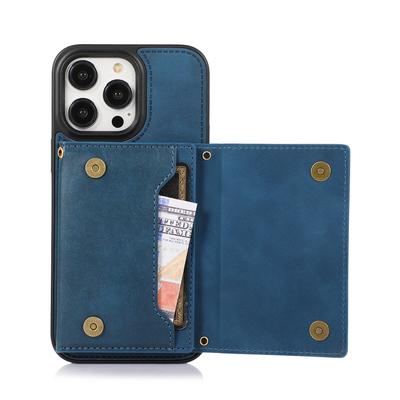 For iPhone 16 Pro Max Kickstand Case with Lanyard TPU Leather Wallet Phone Cover RFID Blocking
