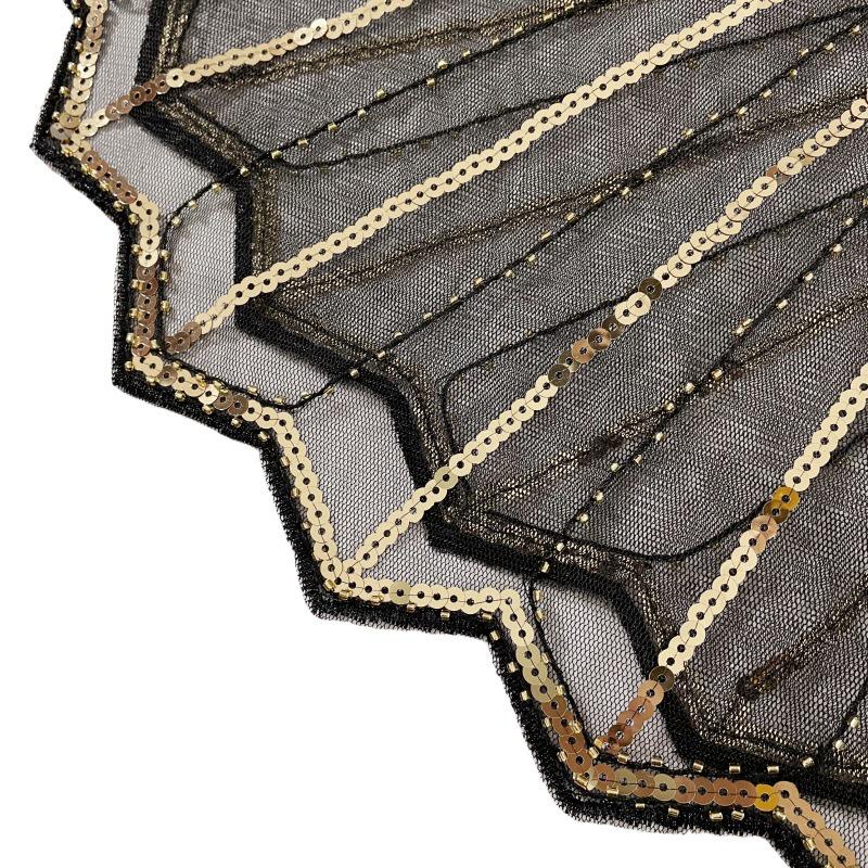 Vintage paljettkappa aftonklänning: Stickad kofta sjal för kvinnor