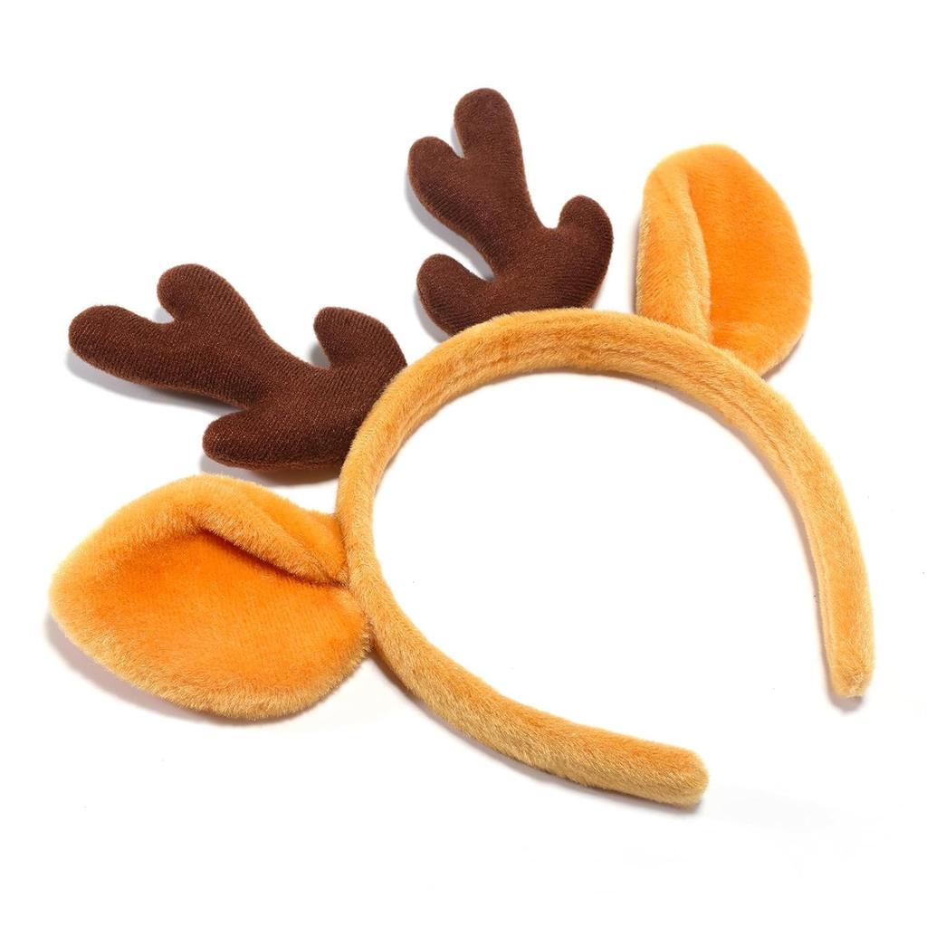 TAORAYO Christmas Reindeer Headband, Hair Hoop, Hair Accessory, Hair Ornament, Hair Clip, Costume Accessory, Deer Antler, Party Supplies, Unisex,