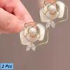 1/2 PCS Camellia Pearl Brooch Badge Mourning Funeral Corsage Pin High-end French Elegant Clothes Scarf Accessories Brooch Gift