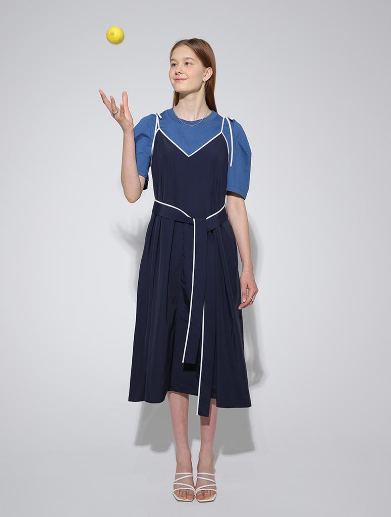 Leuiel Layered Sleeveless Dress_Navy