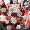 12Pcs Paper Snowflakes Christmas Tree Decorations Pendant Ornaments Glitter White Snow Flakes Indoor Winter Home New Year Decor