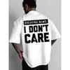 Men's Summer Fashion Round-neck Top, Regular Fit Casual Comfortable Pullover, with "BREAKING NEWS: I DON'T CARE" Printed On the Back