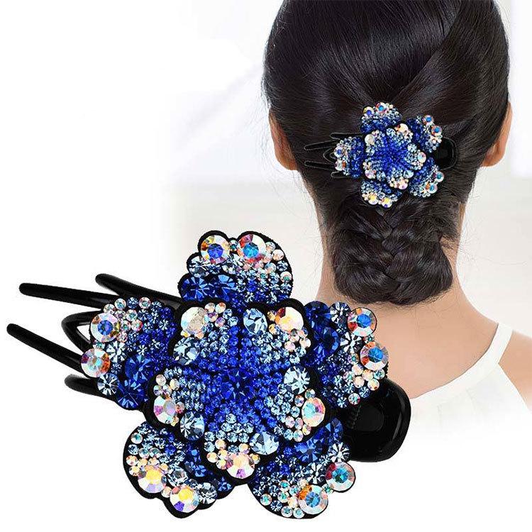 

European-Style Korean Rhinestone Ponytail Hair Bun Holder Clip PT999