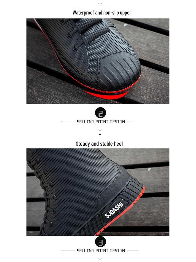 Unisex Wasserdichte Kurze Regenstiefel: Fleecegefüttert, Warm, Rutschfest, Abriebfest, Bequemes Freizeit-Schuhwerk.