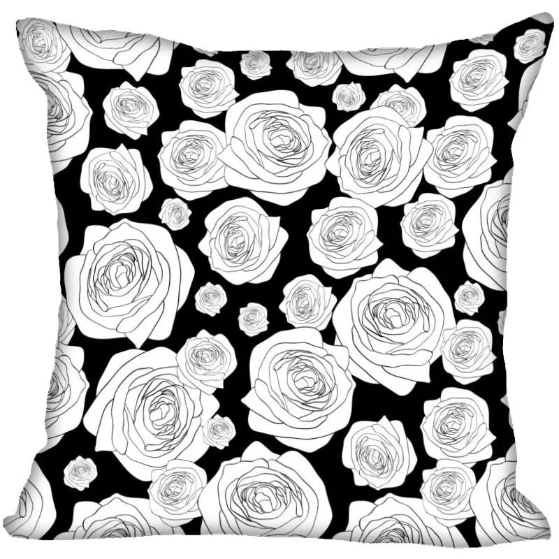 Invisible Zipper Throw Pillowcase Famous Art Floral Home Decor Satin