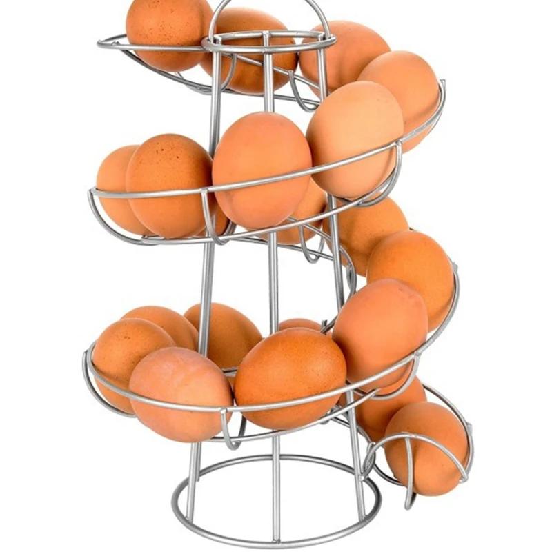 Egg Rack Spiral Storage Egg Skelter Deluxe Spiraling Dispenser  Basket Storage Space Multi-functional