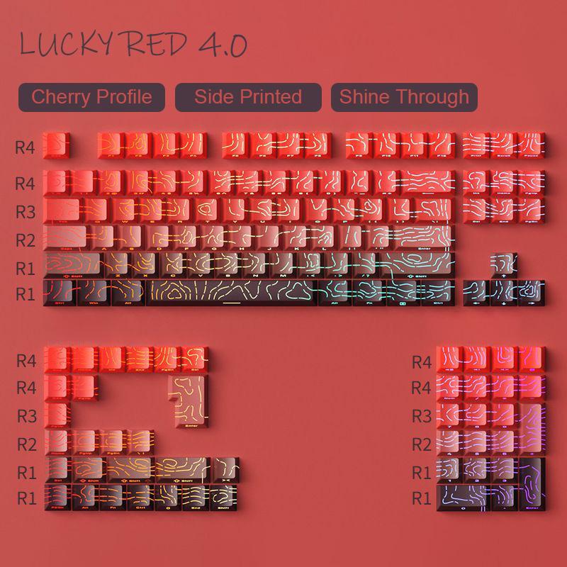 Gradient Matcha Side Printed Keycaps PBT Double Shot Shine Through Keycaps OEM Profile 135 Keys for MX Switches Gaming Keyboards