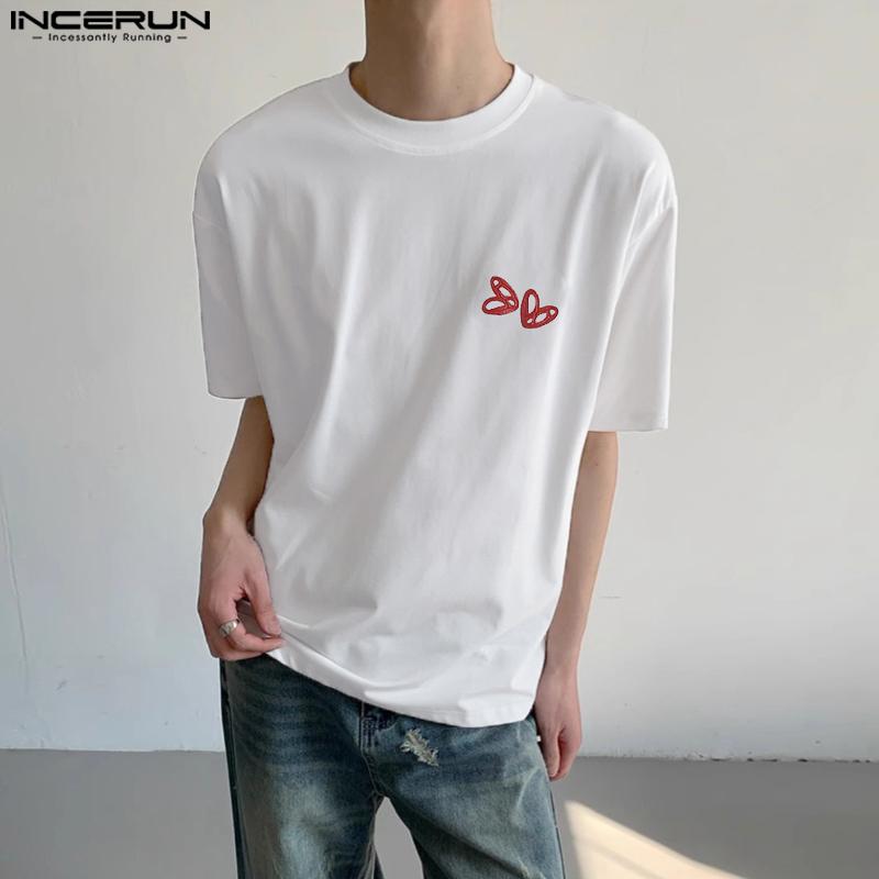 INCERUN Plus Size Men Short Sleeve Print Casual Loose T-shirts Tops