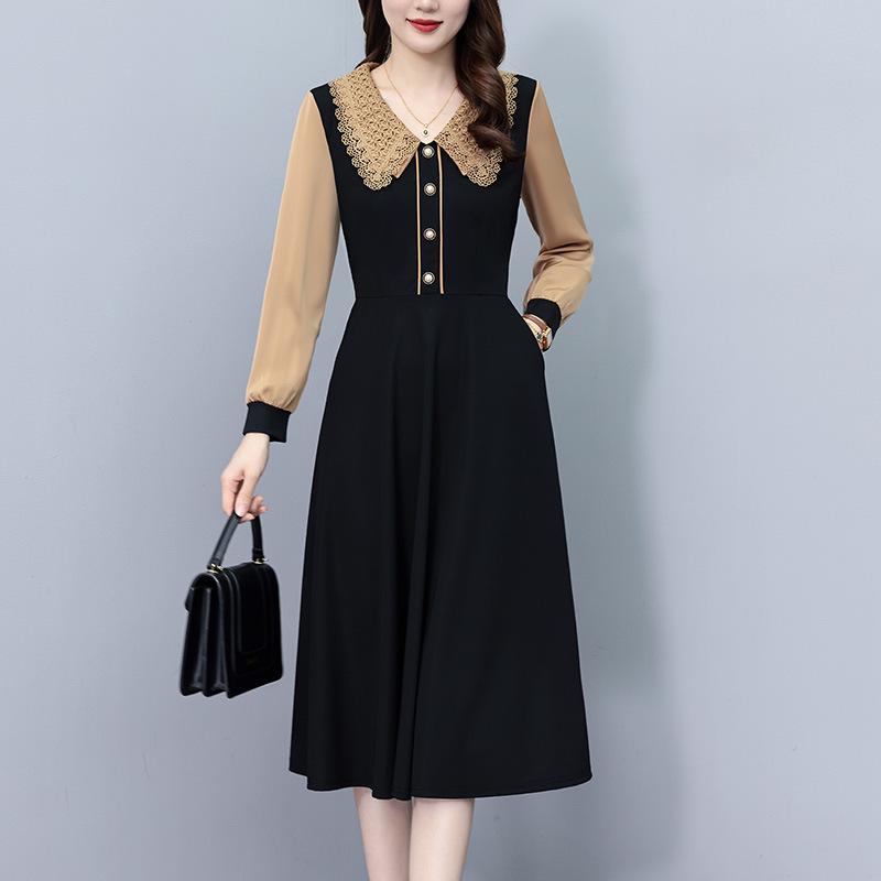 Trendy Slim-Fit Mid-Length Plus-Size Long-Sleeved Dress for Women