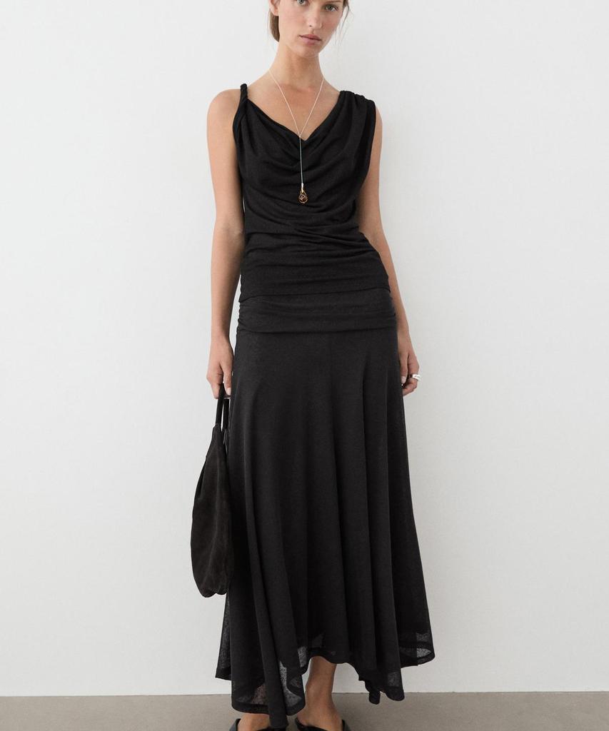 Masimodutti Drape Glossy Knot Detail Top
