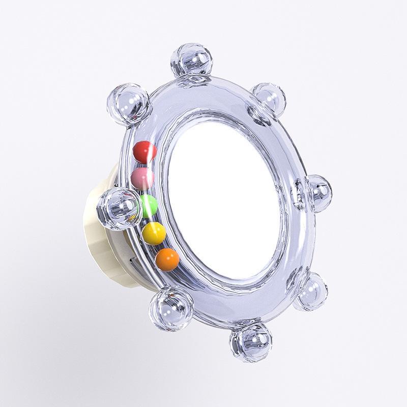 Parrot Play Perch Wear Resistant Colorful Spinning Ball with Bell Mirror Puzzle Toy for Cockatiel Cage Entertainment