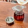 1 colador de té de doble asa de malla fina de acero inoxidable, infusor de especias, filtro, tetera, accesorios de cocina