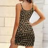 Robe d'été moulante sans manches à imprimé rétro avec poches, sexy, coupe ajustée, élégante, pour fête