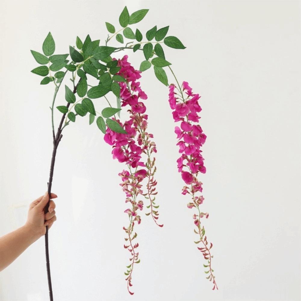 Lifelike Long Branch Artificial Flower 3 Forks 180cm Wisteria Flowers Hanging Decor Hanging Wisteria Home