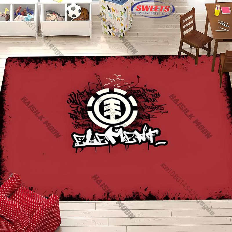3D E Element Skateb0ards Boardsport Logo Themed Printed Carpet Modern Bedroom Living Room Sofa Decorative Rug Non Slip Mat Gift