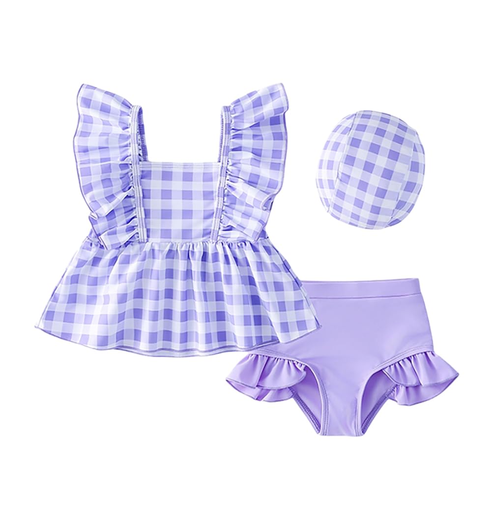 

Купальник раздельный детский детский с оборками один плавательный [LJZM] Детский для девочек, Набор из 3 предметов, Купальник, 90-140 см, Для плавания, Купальный костюм, Штука, Море, Бассейн, фиолетовый