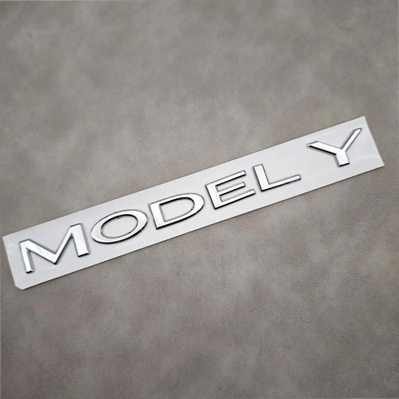 

Car Sticker 2025 New Tesla 1PC ABS 3D Letters ModelY Logo Chrome Black Stickers Car Rear Trunk Badge Emblem For Tesla Model Y Au