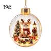 Decorative Holiday Gift Ideas Glowing Christmas Story Ornament, Mini Scene In Ball with Warm LED Unique Exchange Gifts Light, 3D Clear Acrylic Hanging