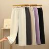 Crescent Off-White Wide Leg Pocket Pants - Elastic Waist, Cuffed, Casual, Women's Small, 2025 Spring Collection