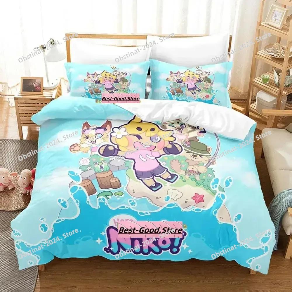 Här kommer Niko! Sängklädesset Enkelt Twin Full Queen King Size Sängset Vuxen Barn Sovrum Påslakanset Anime parure de lit Säng
