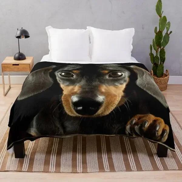 Dachshund Dog Blanket Fleece Spring/Autumn Wiener Sausage Dog Lightweight Throw Blankets for Sofa Car Bed King Queen Size