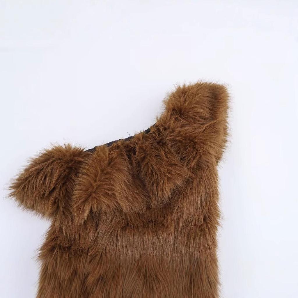 Winter 2024 Women's European & American Style One-Shoulder Furry Top