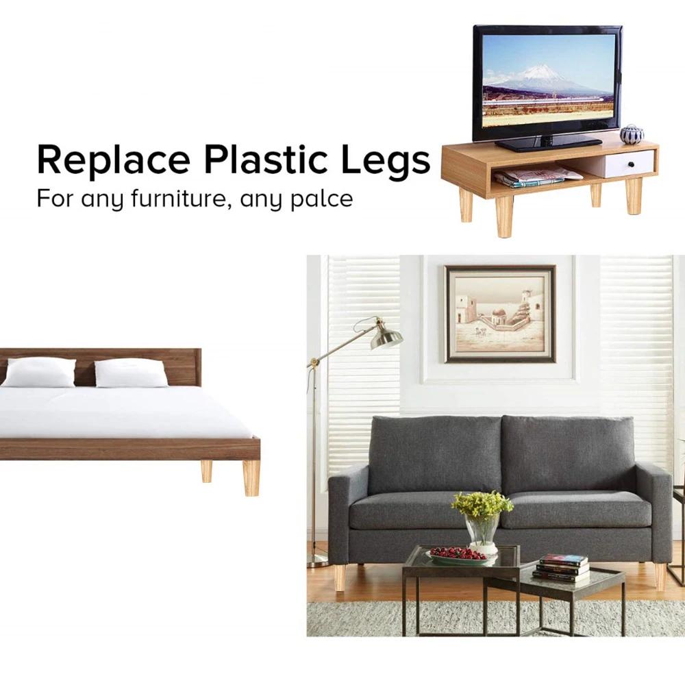 4Pcs New Solid Wood Furniture Leg Table Feets Wooden Cabinet Table Legs Fashion Furniture Hardware Replacement for Sofa Bed