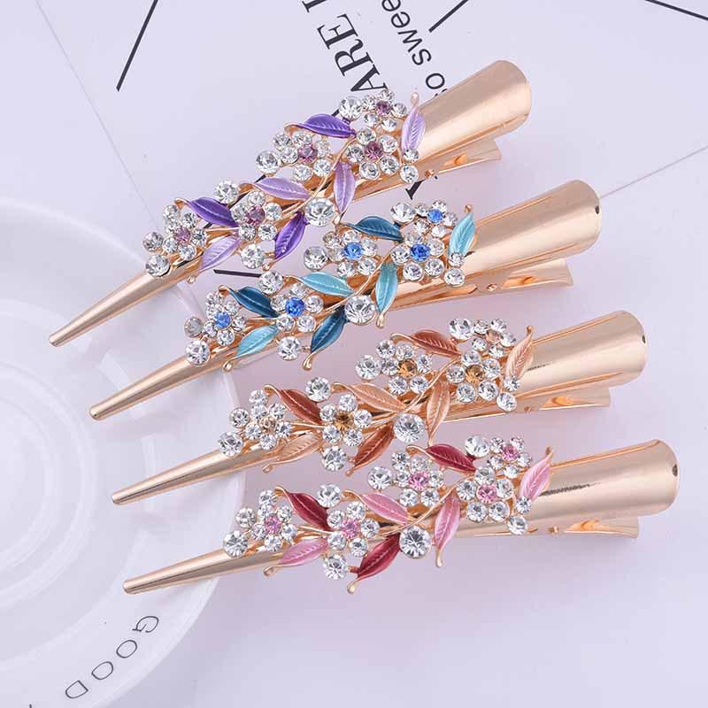 New Gorgeous Shiny Crystal Zircon Hairpin Sweet Lady Hairpin Duck Beak Hairpin High Quality Flower Tree Branch Hairpin