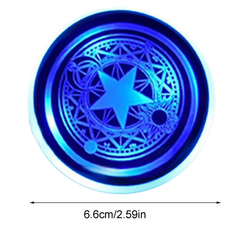 Leuchtende Auto-Becheruntersetzer, rutschfester Auto-Becherhalter-Untersetzer mit LED-Leuchten, intelligenter Sensor, Fahrzeug-Innendekorationsbecher